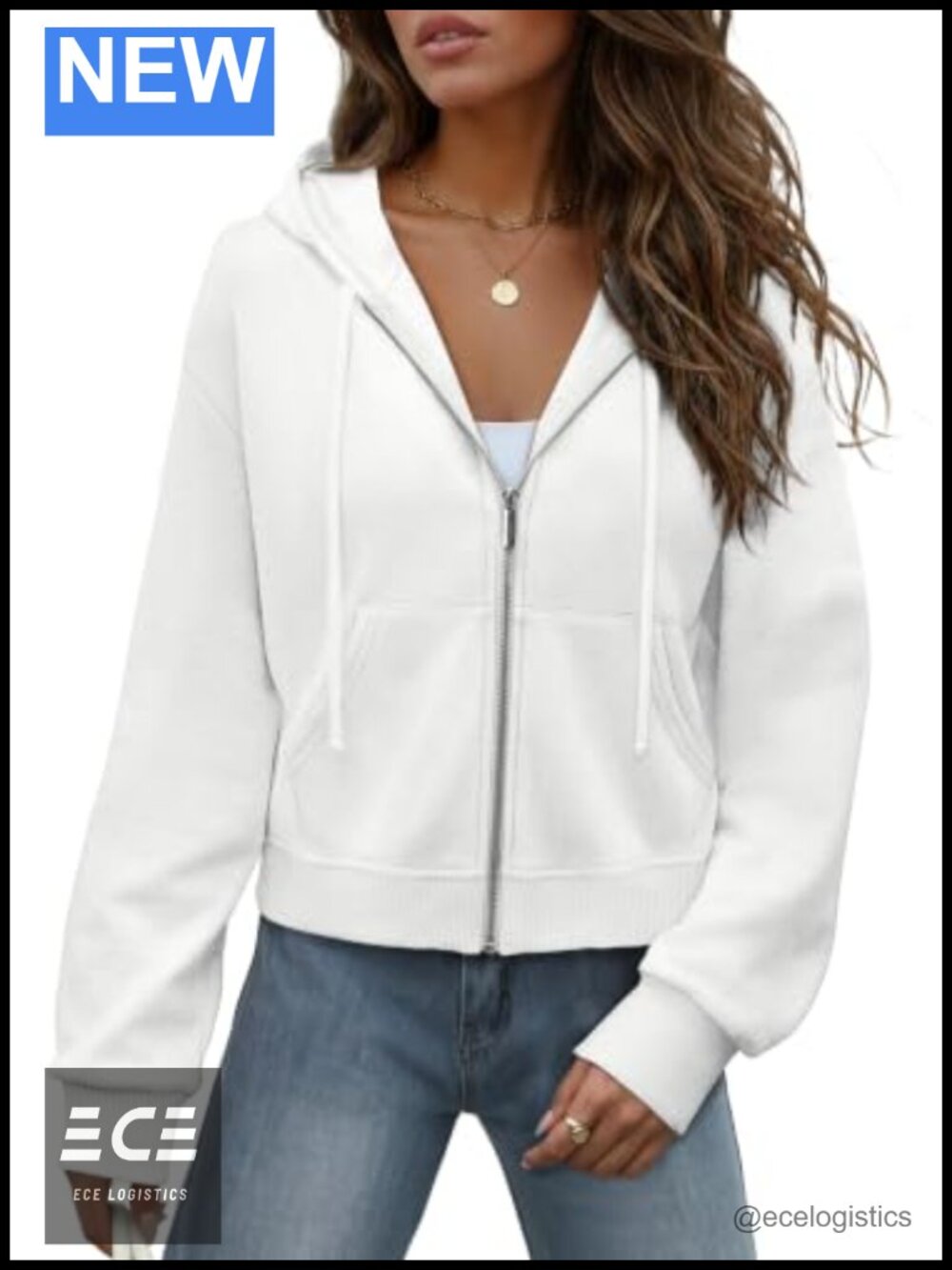 Women's Fleece Zip Up Cropped Hoodie Sweatshirt Long Sleeve